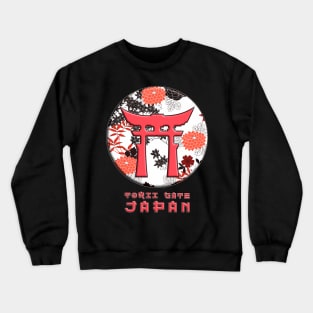 Torii Traditional Japanese Gate Japanese Flag Japan Symbol Floral Pattern Chrysanthemum Cherry Blossom 57 Crewneck Sweatshirt